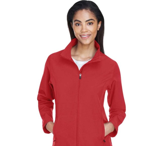 Team365 Women’s Leader Soft Shell Jacket – Red Full Zip Wind & Water Resistant - Picture 2 of 8